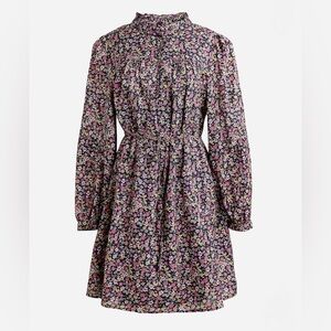 J. Crew Multicolor Floral Long Sleeve Dress